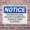 Signmission Restricted Area Security Alarm Will Sound OSHA Notice Sign, Plastic, 14in W x 10in L, 2PK OS-2PACK-NS-P-1014-L-18086 - alternate 2
